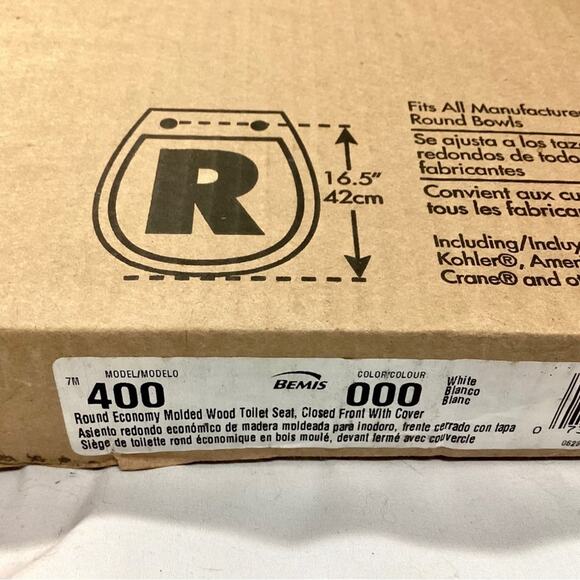 NWOT Bemis Round Enameled Wood Toilet Seat White - Picture 5 of 9